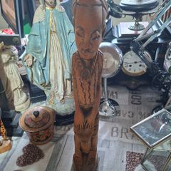 Beautiful Old Large Hand Carved Wooden African Drummer Statue Postage available or Collection