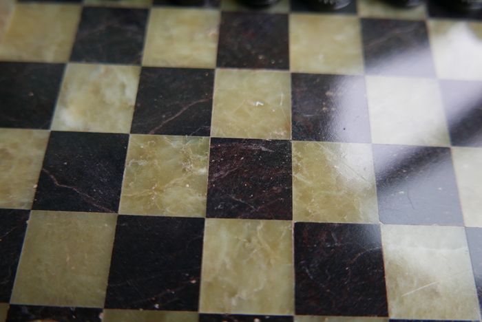 Chess Set made from Stone and Wood 6,5" x 6,5"