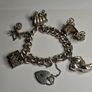 Vintage Sterling Silver Charm Bracelet, Movable Charms Image 3