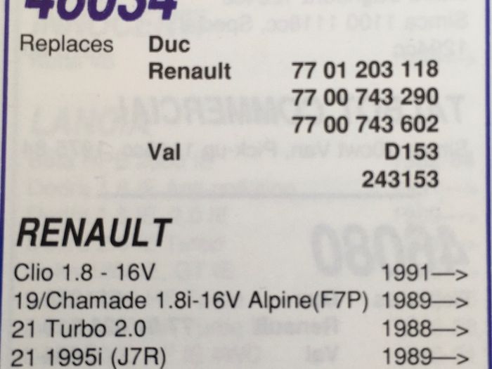 Renault 16v Distributor cap 46034