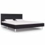 Bed Frame with LED Black Fabric 135x190 cm Image 8