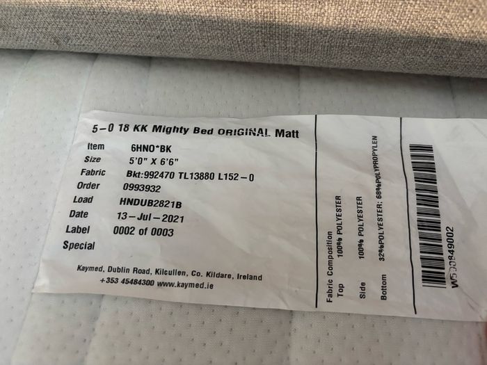 King size bed and mattress
