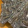 Antique Ornate Dutch Brass Repousse Cushion Wall Mirror Bevelled Glass Image 2