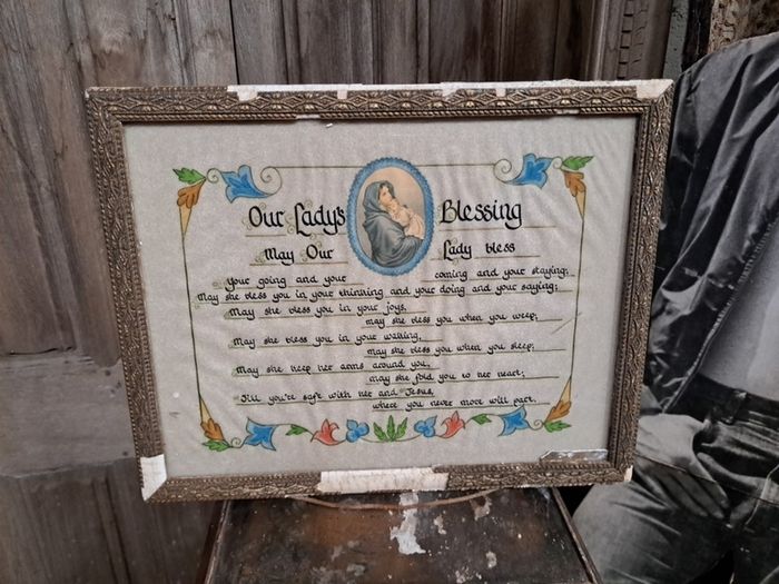 Vintage Framed Religious Are Ladys Blessing