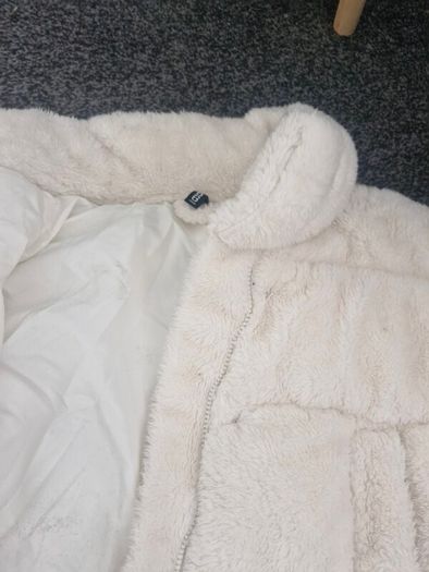 cream heavy fur effect puffa