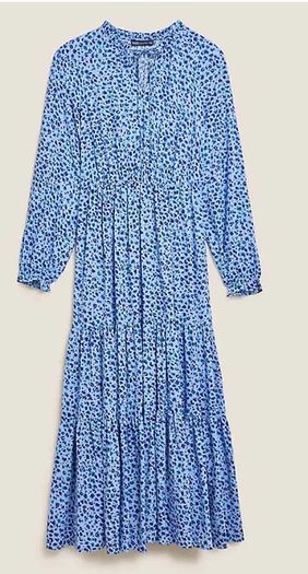 M&S blue dress long sleeve size 8