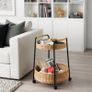 IKEA LUBBAN Trolley table with storage / rattan Image 5