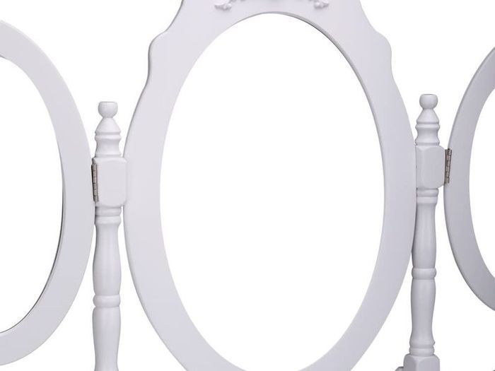 Dressing Table with 3 Mirror Stool Makeup with stool, 7 drawers