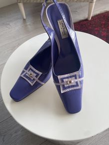 Vintage Celia Rubio Leather Sling Backs