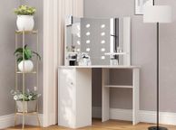 main image for ad Corner Dressing Table Make-up Table with LED Light White