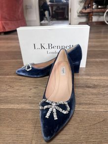 L.k Bennett  powder blue velvet shoes