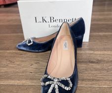 L.k Bennett  powder blue velvet shoes