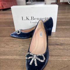 L.k Bennett  powder blue velvet shoes