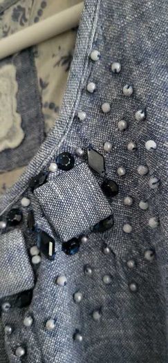 ANTEA blue cotton dress Sz 42 (Fit 12-14UK) - Rrp 89 Dollars