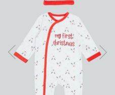 My first christmas baby sleepsuit and hat