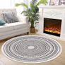 Round Rug Bohemian 4FT/120cm Circle Area Rug Cotton Rug Washable Round Rug Geometric Pattern Printed Hand Woven Carpet with Tassels Floor Mat for Kitchen Living Room Laundry Playroom (FREE SHIPPING) Image 6