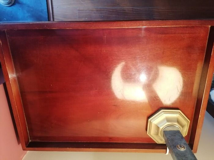 Elegant carved wooden dumb waiter table