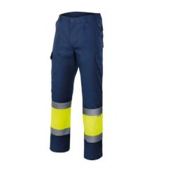 Velilla Vl157 - High-visibility Two-tone Pants - Navy/fluo Yellow
