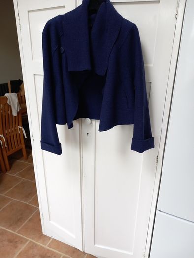 Oska Aubergine Cropped Wool Jacket Size 12(1)