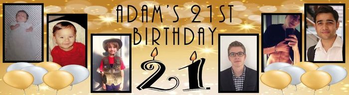 21st Birthday party Banner personalised with photos