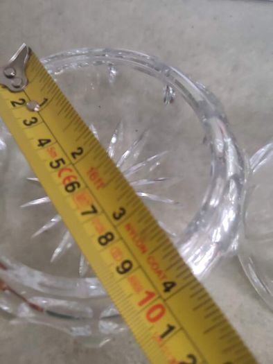 Stunning Heavy Vintage Crystal Cut Glass Lidded Pot Trinket Pot NO STAMP