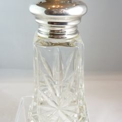 Antique Sterling Silver Topped Sugar Shaker/Sifter, London 1915, Henry Hobson & Sons