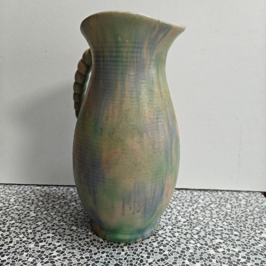 Stunning Art Deco Blue  Green Vase Pitcher Jug Shorter and Sons