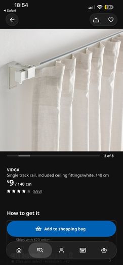 VIDGA ceiling curtain rail