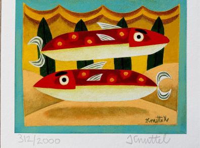 Pristine Graham Knuttel Limited Edition Prints - Red Spotted Fish & Rum Punch