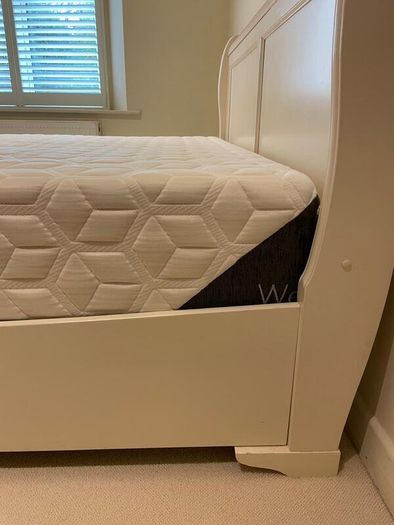 Sleigh bed and mattress
