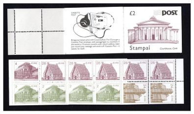 1989 Ireland Cork Courthouse Definitive Stamp Booklet Mint Never Hinged (MNH). Hibernian HB29.