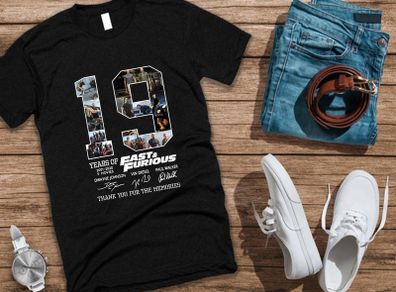 Fast & Furious Anniversary 19 Years 2001 - 2020 T Shirt Tee Top Shirt