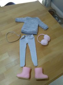 Our Generation Winter Style Sweater Dress Outfit