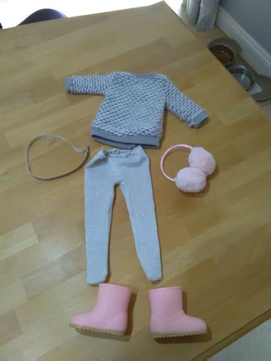 Our Generation Winter Style Sweater Dress Outfit