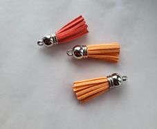 Faux leather tassel for making jewelry and other crafts 3pcs NEW