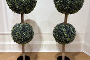 Artificial topiary plants x 2