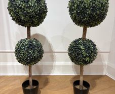 Artificial topiary plants x 2