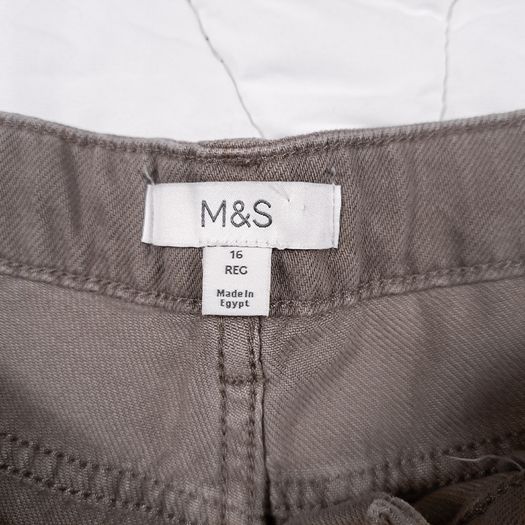 Marks & Spencer Brown Khaki Wide Leg Palazzo Trousers Jeans 16UK/44EU