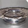 Antique silver plated  wine bottle coaster with wooden base Image 4