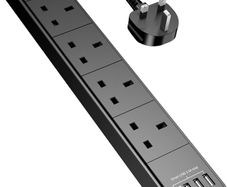 4 Socket Compact Surge USB Extension Lead