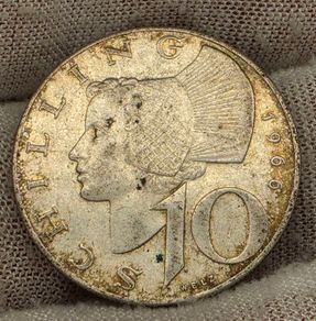 Austria 1966 Silver 10 Schilling Coin
