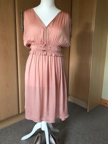H&M coral pink satin dress size 6/8