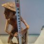 VINTAGE Fisherman with fish / Handmade wooden statue / Indonesian wood Image 4