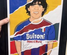 Maradona Football Framed Print