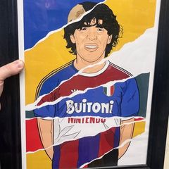 Maradona Football Framed Print