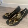 Korky's Women's Black Heels with Gold Detail - Size UK 4 Image 3