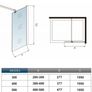 500mm wet room chrome and glass shower panel Image 2