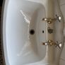 Traditional style brass bathroom taps and toilet flush handle Image 5
