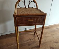Wicker 70s bedside tables x2