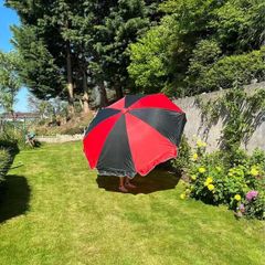 Black & Red Garden Pub Party Parade Umbrellas. Brand New In Box 2 Metre